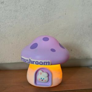 Purple Mushroom LED Study Lamp with Pencil Sharpener & USB Charging