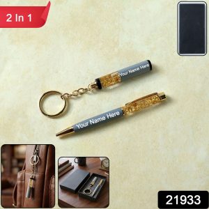 Customized Premium 2 In 1 Keychain and Pen Combo Gift Set