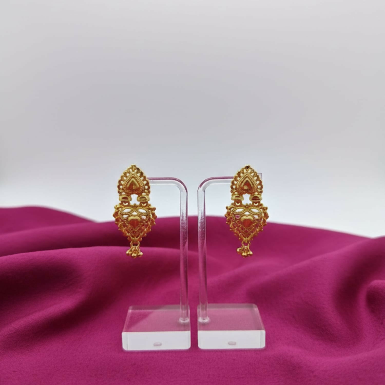Ethnic Golden Drop Jhumka Earrings | Girls & Women Special - Image 3