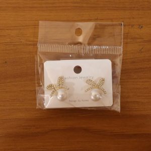Elegant Pearl Bow Stud Earrings for Women And Girls
