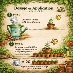 Kitchen Garden Growth Booster For Healthy & Vibrant Kitchen Garden (7g/10 Sachets) (70 g)