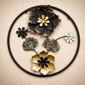 Metal Floral Round Wall Art Decor Decorative Flower Wall Hanging