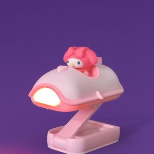 Pink Mini Folding LED Night Light with Clamp Base for Kids