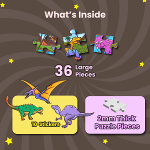 DINO PUZZLE THE LAST EGG - AGE 3+ (36 PUZZLE PIECES) MDF PUZZLE SERIES