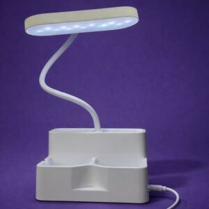 LED Study Desk Lamp with Pen Stand, 3 Color Modes, Adjustable Arm