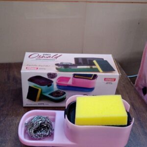 2 in 1 Plastic Dish Soap Liquid Dispenser Sponge Holder ,Sabudani (1 Set)