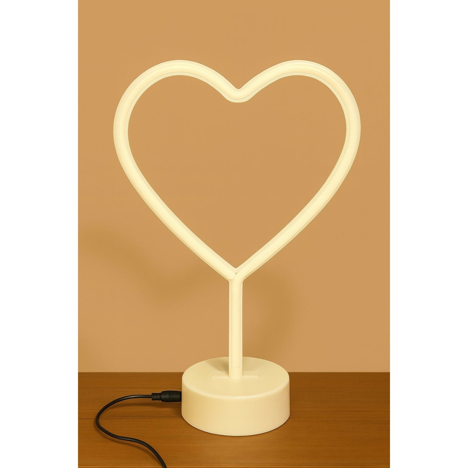 Romantic Heart LED Neon Night Lamp with USB & Battery Power for Bedroom - Image 4