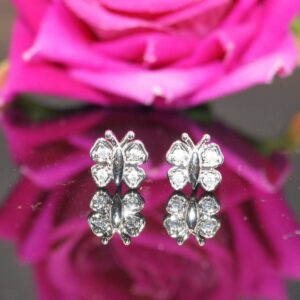 Diamond Butterfly Stud Earrings for women and girls