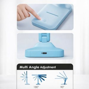 Pink LED Study Table Lamp with Pen Holder, Touch Control, 3 Light Modes