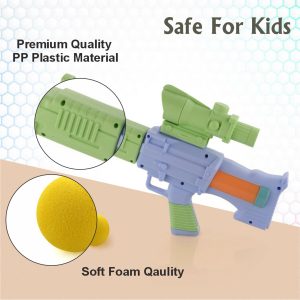 Aditi Toys Space Explorer Pneumatic Gun Include 12 Orange & 12 Yellow Soft Foam Ball