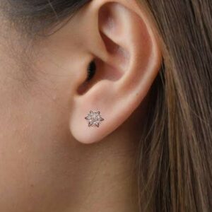 Rose Gold AD Stud Earrings for Women and girls | Floral Cluster Design