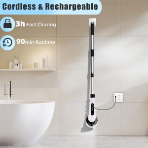 9-in-1 Electric Cleaning Brush with Long Extendable Handle (1 Set)