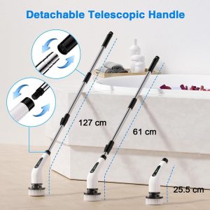 9-in-1 Electric Cleaning Brush with Long Extendable Handle (1 Set)