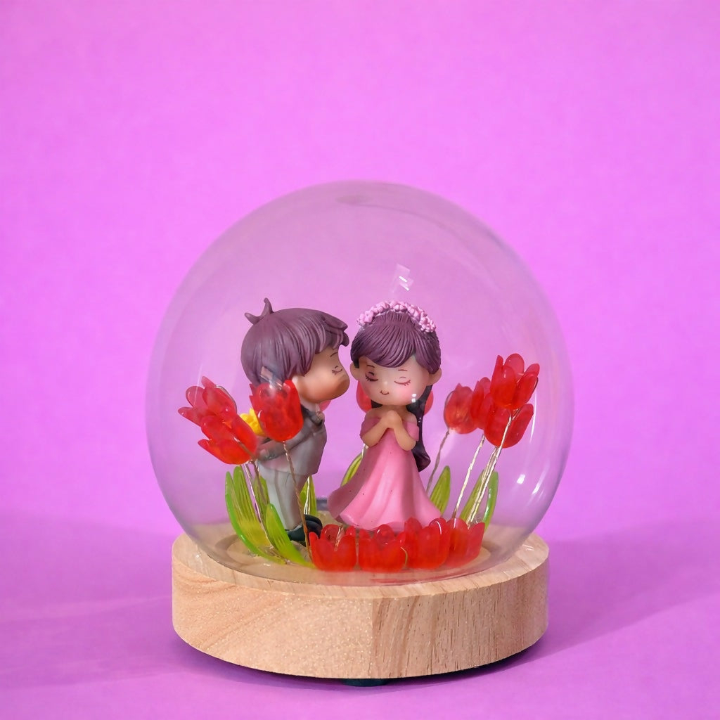 Romantic Couple Dome Lamp for Bedroom, Table & Gift Decor - Image 3