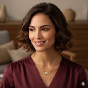 Dainty Gold Plated AD Heart Love Pendant Necklace For women and girls