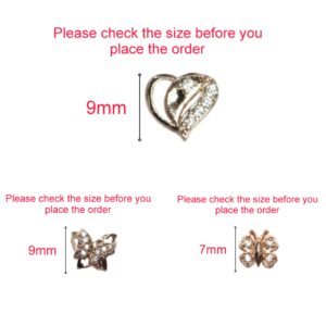 Rose Gold Plated AD Butterfly & Heart Stud Earrings Set for women and girls Combo Pack of 3