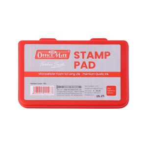 OfficeMate Red Stamp Pad – Premium Microcellular Foam, Long-Life Ink (108×65 mm)