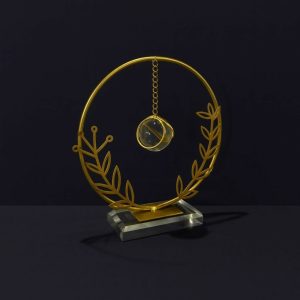 Crystal Ball Metal Ring Table Decor Modern Decorative Showpiece