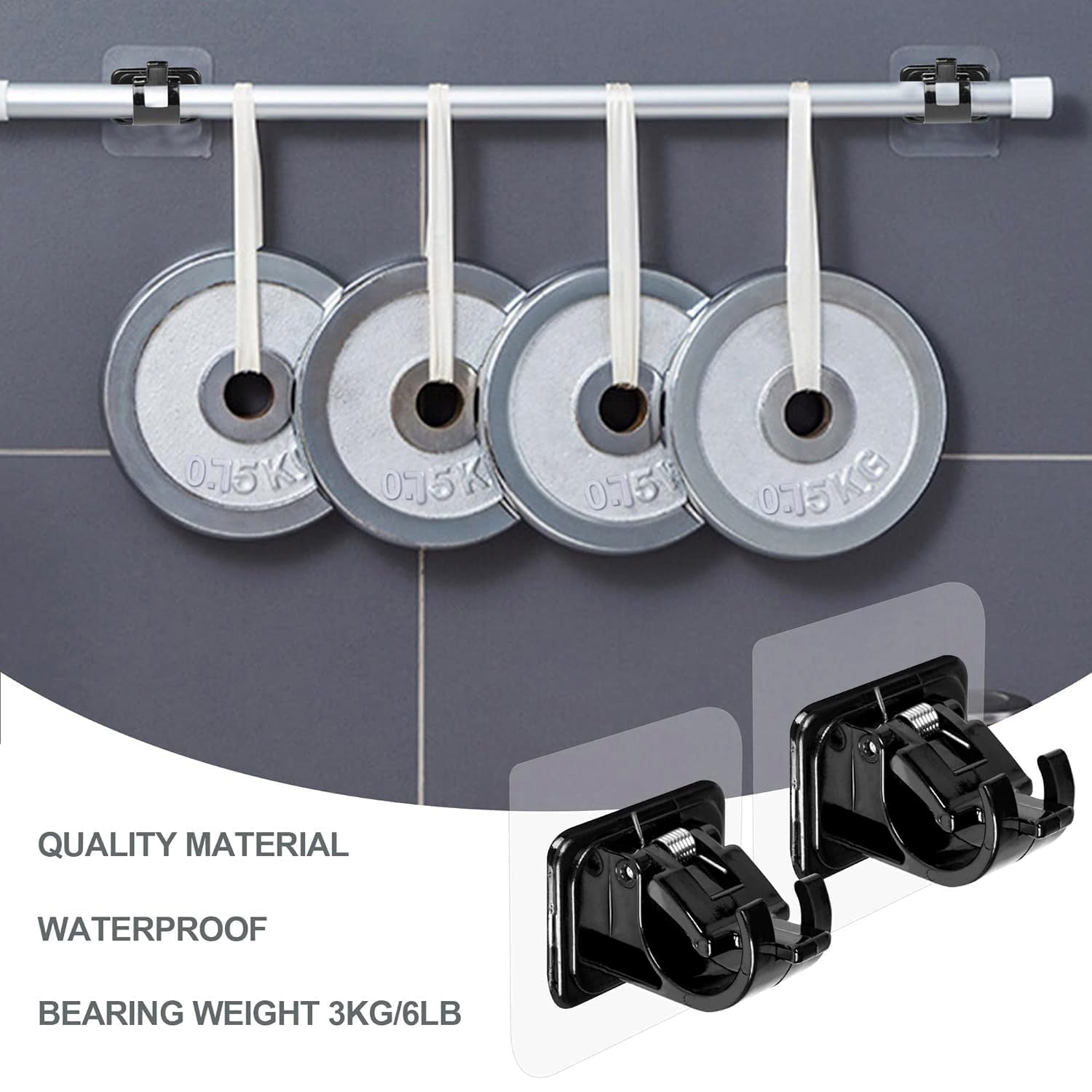 Wall-Mounted Adjustable Bathroom Hanging Rod (1 Pc)