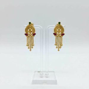 Nice 5 Line Golden Earrings for Women & Girls – Traditional Fancy Jewellery Gift