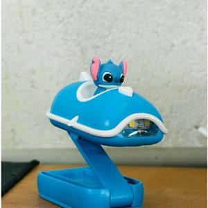 Blue Mini Folding LED Cartoon Car Night Lamp with Clamp Base