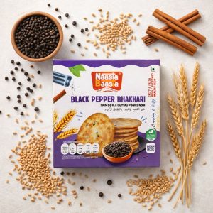 Naasta Baasta Black Pepper Bhakhari – Crispy & Spicy Ready to Eat Millet Snack (200 Gm)