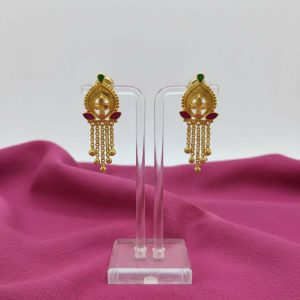 Nice 5 Line Golden Earrings for Women & Girls – Traditional Fancy Jewellery Gift