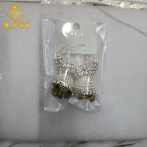 Silver Mint Green with Emerald Drops