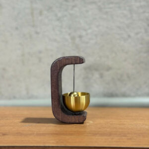 Handcrafted Wooden Door Bell with Premium Brass Bell | Vintage Hanging Door Chime for Home Entrance, Café, Shop & Temple Décor | Clear Soothing Tone | Rustic Wooden Frame Doorbell for Main Door, Living Room & Office