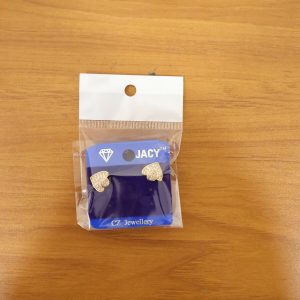 Gold Finish Heart Shape Stud Earrings with Stone Work for Women & Girl - Stylish Daily Party Wear Jewellery