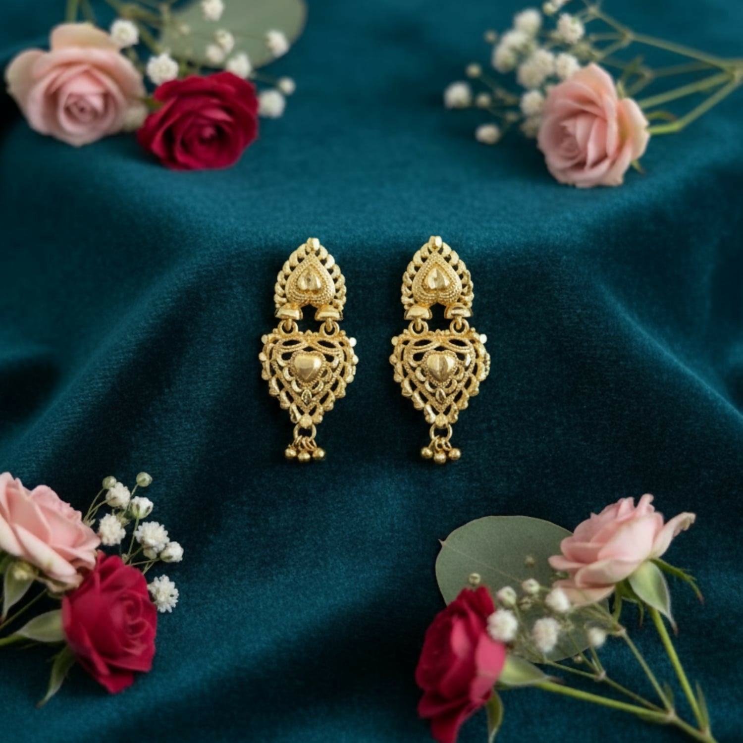 Ethnic Golden Drop Jhumka Earrings | Girls & Women Special