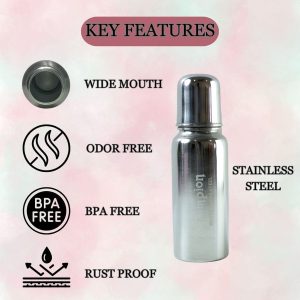 Stainless Steel Baby Feeding Bottle 250 ML