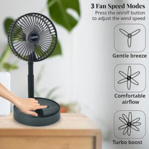 Rechargeable Desktop Table Fan Mobile Phone Holder (1 Pc)
