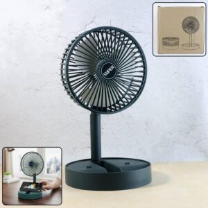 Rechargeable Desktop Table Fan Mobile Phone Holder (1 Pc)
