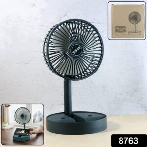 Rechargeable Desktop Table Fan Mobile Phone Holder (1 Pc)