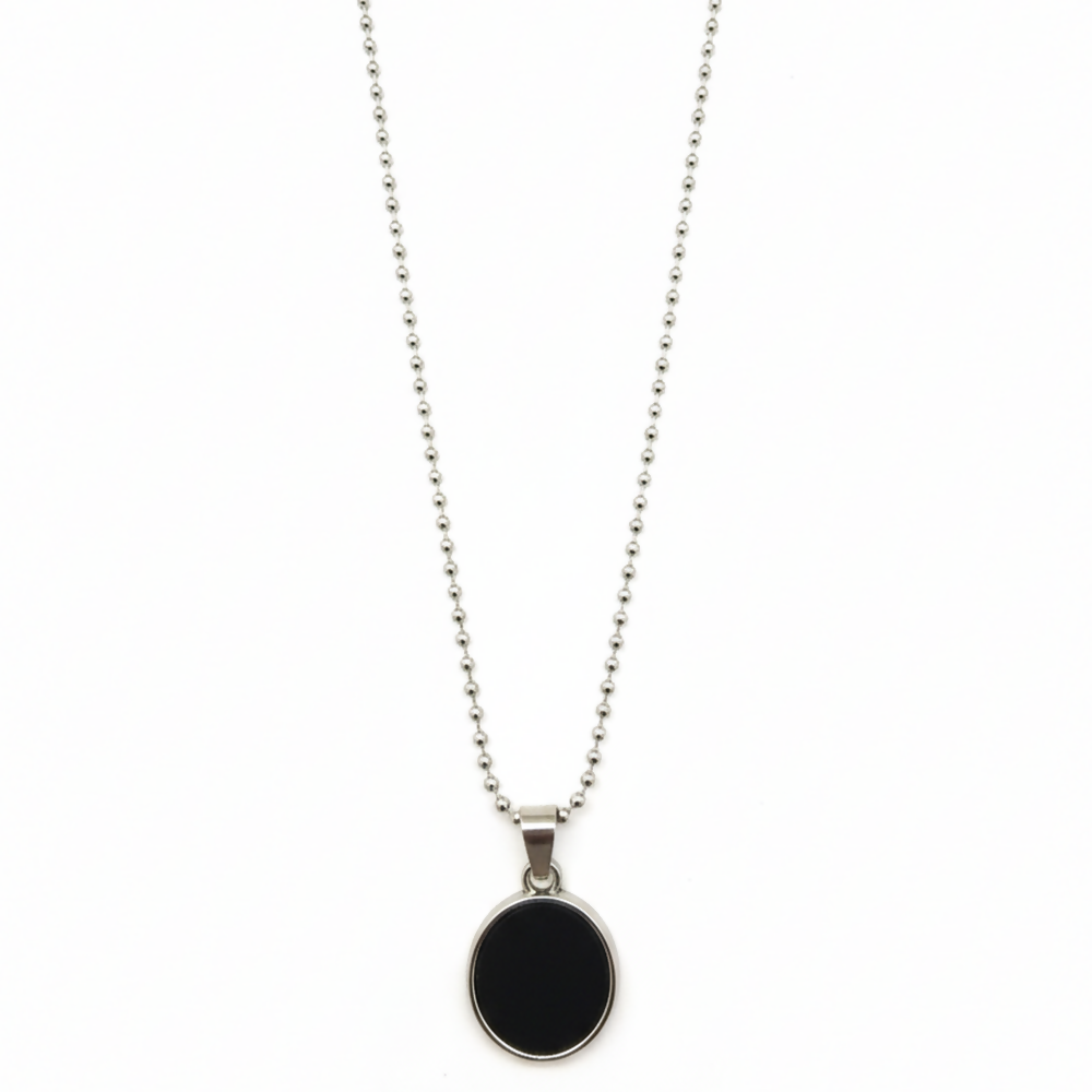 Elegant Black Round Shape Pendant Necklace