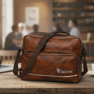 PREMIUM VISION BROWN LEATHER SLING BAG