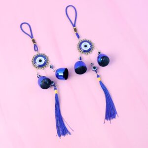 Decorative Evil Eye Hanging Wind Chime Set (2 Pc Set)