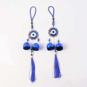 Decorative Evil Eye Hanging Wind Chime Set (2 Pc Set)
