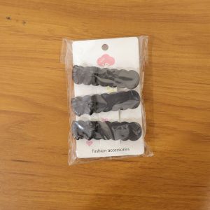 Elegant Black Bow Decorative Hair Clips (3 Pc)