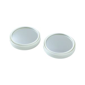 White Round Car Blind Spot Rear View Mirror Set (2 Pc)