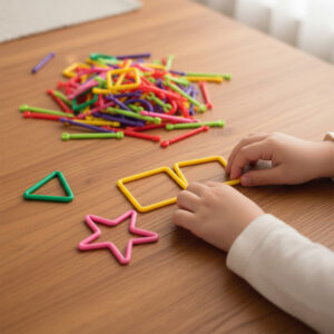 Aditi Creative Stick Building Set for Kids with Colorful Shapes & Connectors Kit