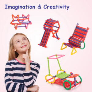 Aditi Creative Stick Building Set for Kids with Colorful Shapes & Connectors Kit