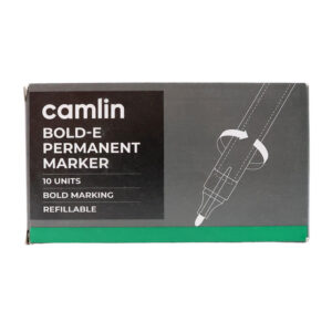 Camlin Bold-E Permanent Marker Green Long-Lasting Refillable Marke Pack of 10
