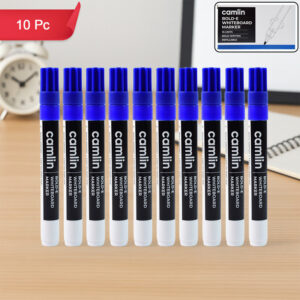 Camlin Bold-E Whiteboard Marker – Blue Color Bold Writing Refillable (Pack of 10)