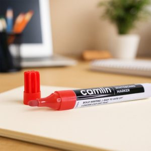 Camlin Bold-E Whiteboard Marker – Red Color Bold Writing Refillable (Pack of 10)