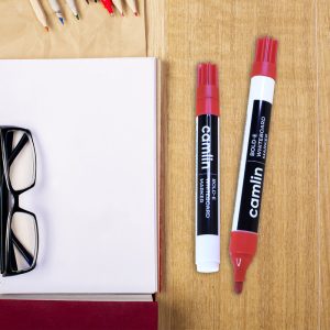Camlin Bold-E Whiteboard Marker – Red Color Bold Writing Refillable (Pack of 10)
