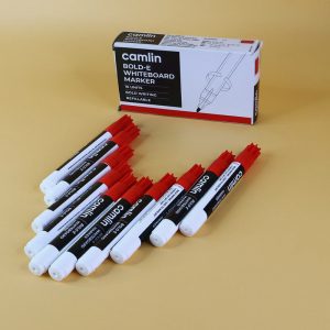 Camlin Bold-E Whiteboard Marker – Red Color Bold Writing Refillable (Pack of 10)