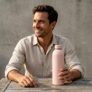 Stainless Steel Double Wall Vacuum-Insulated Drink Water (Pink / 500 ML Approx)