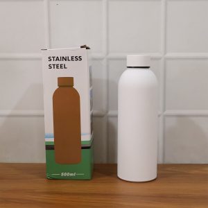 Stainless Steel Double Wall Vacuum-Insulated Drink Water (White / 500 ML Approx)